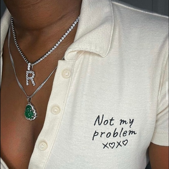 Cream Graphic Collar Shirt - Picture 2 of 3